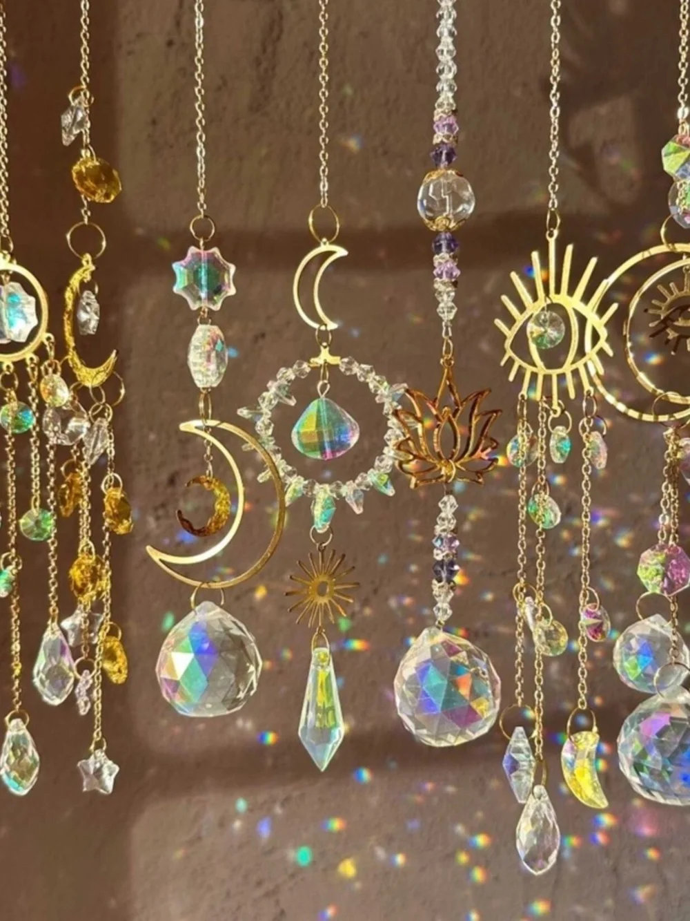 Random Moon/Sun/Floral Crystal Sun Catchers - Picture 3 of 4